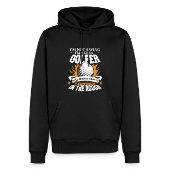 Ich bin ein großartiger Golfer - Männer Premium Bio Hoodie - Schwarz - Vorne - Nico (187cm)