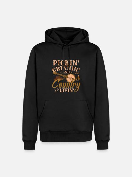Musique country - Sweat à capuche Premium bio Homme - noir