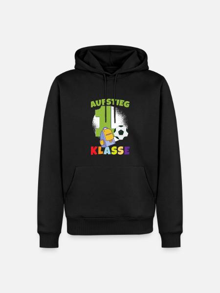 Aufstieg 1. Klasse - Männer Premium Bio Hoodie - Schwarz