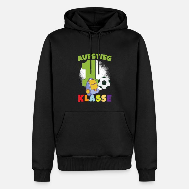 Aufstieg 1. Klasse - Männer Premium Bio Hoodie - Schwarz