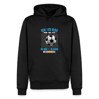 Fußball Einschulung Schulkind 1. Klasse - Männer Premium Bio Hoodie - Schwarz - Vorne - Nico (187cm)