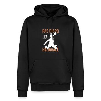 J'Ai Handball Drôle Handballeuse - Sweat à capuche Premium bio Homme - noir - Devant - Nico (187cm)