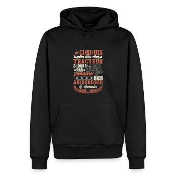 Fermier Cadeau Tracteur & Agriculture - Sweat à capuche Premium bio Homme - noir - Devant - Nico (187cm)