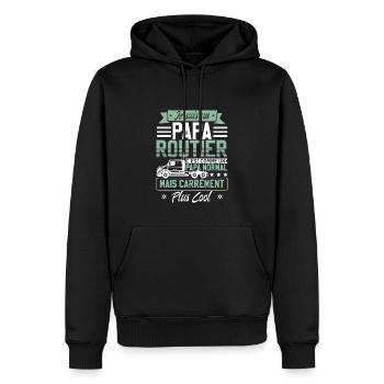 Je Suis Papa Routier - Sweat à capuche Premium bio Homme - noir - Devant - Nico (187cm)