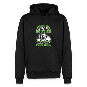 Je Suis Papa Routier - Sweat à capuche Premium bio Homme - noir - Devant - Nico (187cm)