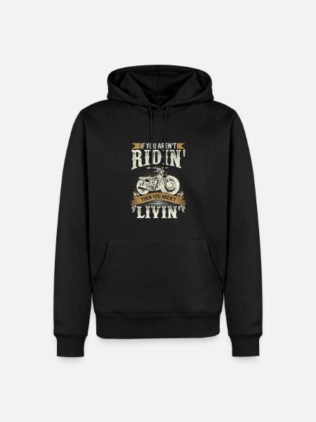 Moto drôle motard motard - Sweat à capuche Premium bio Homme - noir