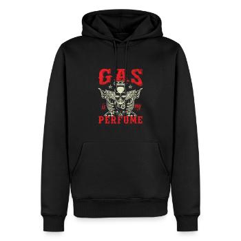 Le gaz est mon parfum - Sweat à capuche Premium bio Homme - noir - Devant - Nico (187cm)