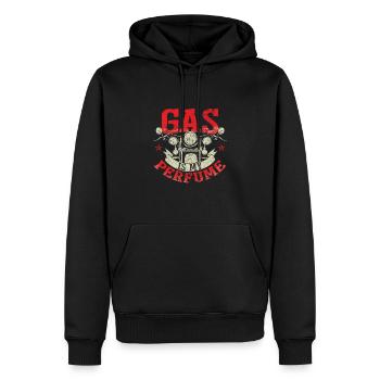 Gas Is My Perfume Motorcyclist Humor Motorcycle - Men’s Premium Organic Hoodie - black - Front - Nico (187cm)