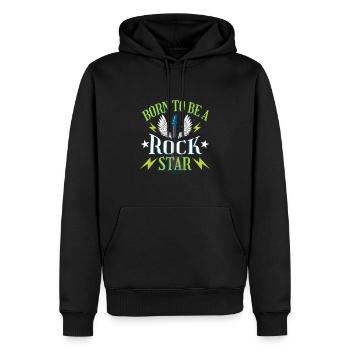 Né pour être un amateur de guitare rock star - Sweat à capuche Premium bio Homme - noir - Devant - Nico (187cm)
