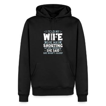 Drôle Jogue Chemise Hommes Mari Femme - Sweat à capuche Premium bio Homme - noir - Devant - Nico (187cm)