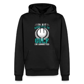 Je ne suis pas accro au golf - Sweat à capuche Premium bio Homme - noir - Devant - Nico (187cm)