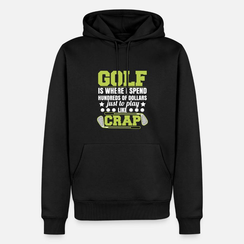 Golf drôle - Sweat à capuche Premium bio Homme - noir