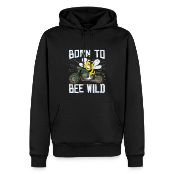 Geboren, um wild zu sein - Männer Premium Bio Hoodie - Schwarz - Vorne - Nico (187cm)