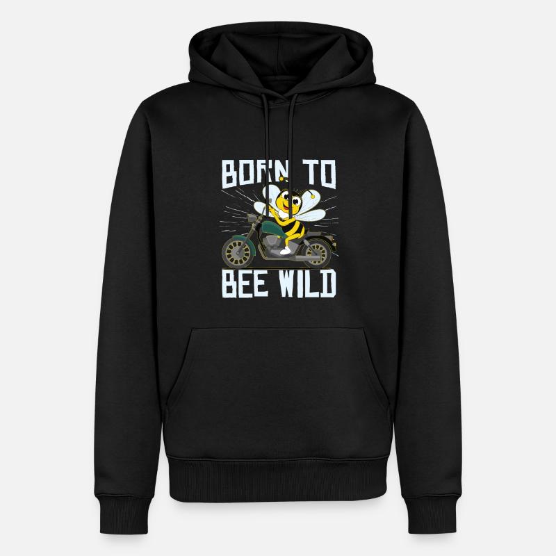 Né pour être sauvage - Sweat à capuche Premium bio Homme - noir