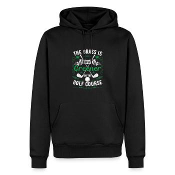L’herbe est toujours plus verte sur le terrain de golf - Sweat à capuche Premium bio Homme - noir - Devant - Nico (187cm)