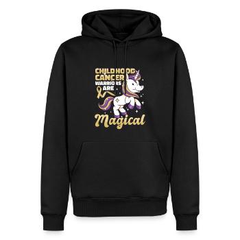 Les guerriers du cancer infantile sont magiques - Sweat à capuche Premium bio Homme - noir - Devant - Nico (187cm)