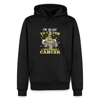 Ich bin bereit, Kinderkrebs zu besiegen - Männer Premium Bio Hoodie - Schwarz - Vorne - Nico (187cm)