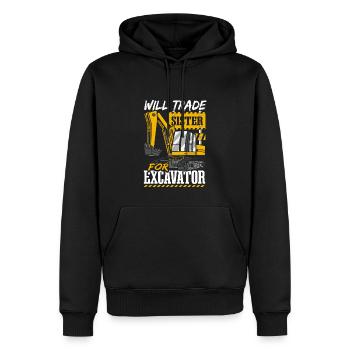 Will Trade Sister For Excavator - Men’s Premium Organic Hoodie - black - Front - Nico (187cm)