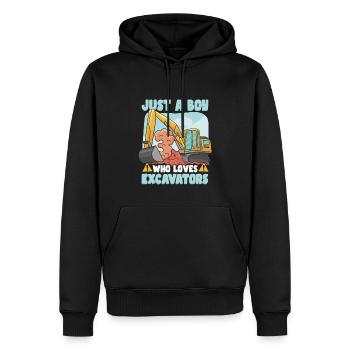 Baufahrzeug Kleinkind Bagger - Männer Premium Bio Hoodie - Schwarz - Vorne - Nico (187cm)