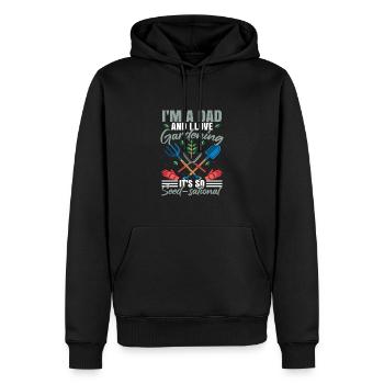 Drôle de papa de jardin Blague Fête des pères - Sweat à capuche Premium bio Homme - noir - Devant - Nico (187cm)