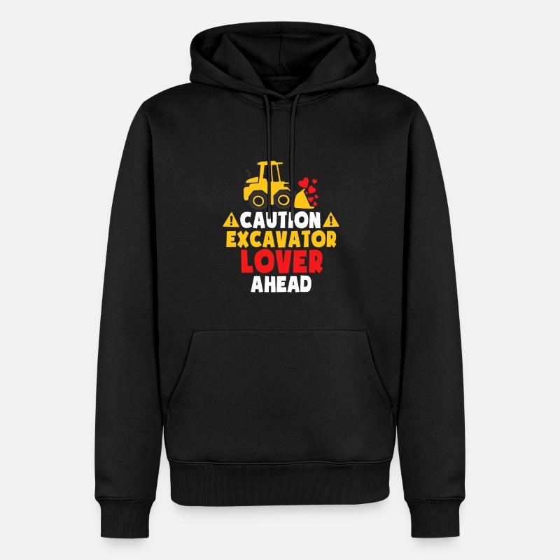 Baggerliebhaber voraus - Männer Premium Bio Hoodie - Schwarz