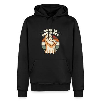 Halloween, das ist Boo Blatt - Männer Premium Bio Hoodie - Schwarz - Vorne - Nico (187cm)