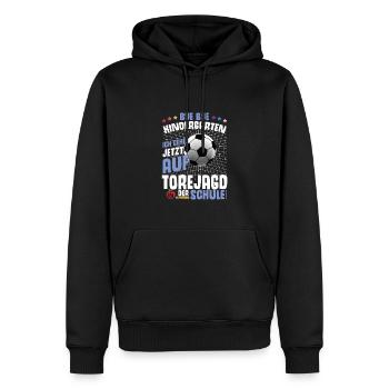 Fußball Einschulung Jungen Geschenk - Männer Premium Bio Hoodie - Schwarz - Vorne - Nico (187cm)