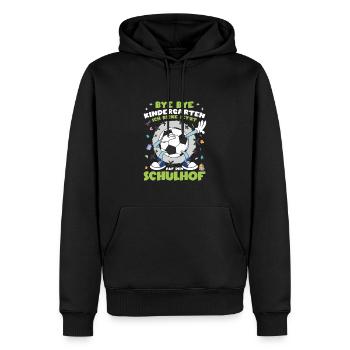 Fußball Einschulung Geschenk Schulanfang - Männer Premium Bio Hoodie - Schwarz - Vorne - Nico (187cm)