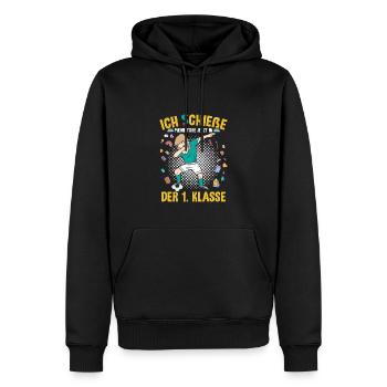 Einschulung Grundschule 1. Klasse Fußball - Männer Premium Bio Hoodie - Schwarz - Vorne - Nico (187cm)