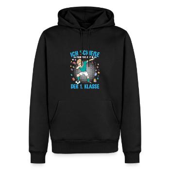 1. Klasse Grundschule Dab Fußball Schulkind - Männer Premium Bio Hoodie - Schwarz - Vorne - Nico (187cm)