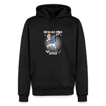 Lustige Schultüte Fußball Schulkind 2023 - Männer Premium Bio Hoodie - Schwarz - Vorne - Nico (187cm)