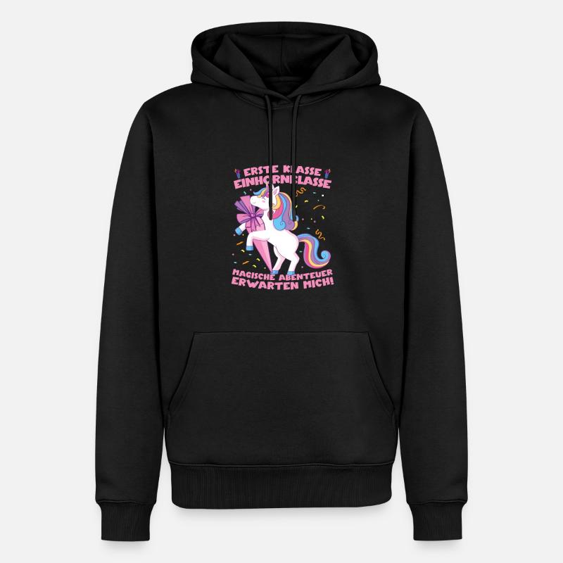 Grundschule Einhorn Mädchen - Männer Premium Bio Hoodie - Schwarz