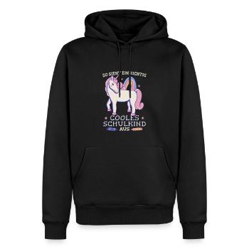 Mädchen Schultüte Schulkind Schülerin Einhorn - Männer Premium Bio Hoodie - Schwarz - Vorne - Nico (187cm)