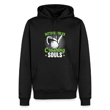 Löcher schlagen, Seelen zermalmen - Männer Premium Bio Hoodie - Schwarz - Vorne - Nico (187cm)