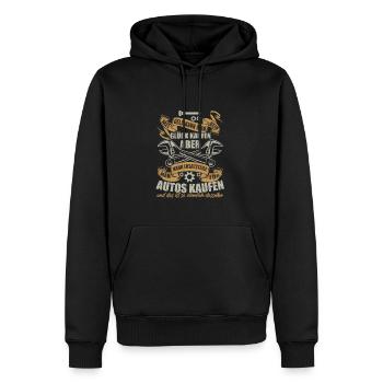 KFZ Mechaniker Sprüche Werkstatt - Männer Premium Bio Hoodie - Schwarz - Vorne - Nico (187cm)