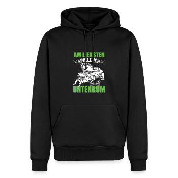 Männer Automechaniker Humor Lustig Auto - Männer Premium Bio Hoodie - Schwarz - Vorne - Nico (187cm)