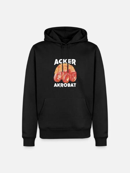 Acker Akrobat Schlepper Traktor - Männer Premium Bio Hoodie - Schwarz