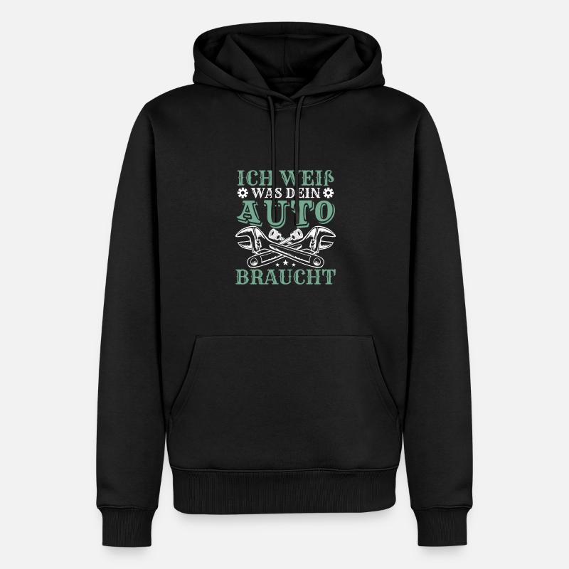 Schrauber Mechaniker Sprüche - Männer Premium Bio Hoodie - Schwarz