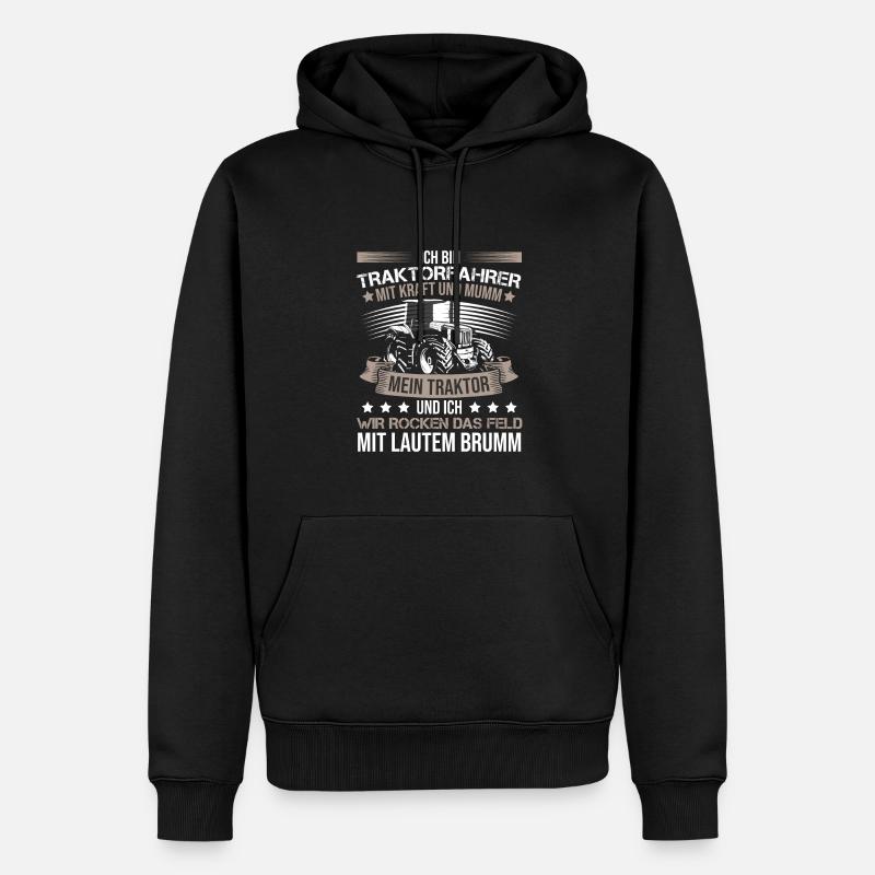 Ich bin Traktorfahrer - Männer Premium Bio Hoodie - Schwarz