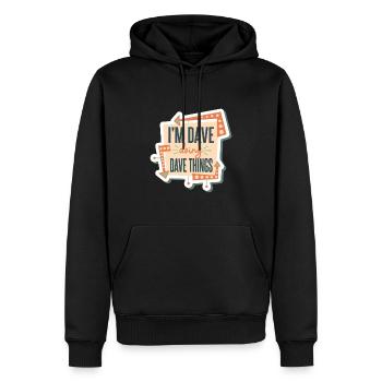 Ich bin Dave und mache Dave-Dinge - Männer Premium Bio Hoodie - Schwarz - Vorne - Nico (187cm)