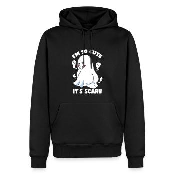 Ghost Halloween Ich bin so süß, dass es gruselig ist - Männer Premium Bio Hoodie - Schwarz - Vorne - Nico (187cm)
