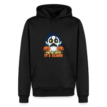 Ich bin so süß, dass es gruselig ist Halloween lustige Geisterkinder - Männer Premium Bio Hoodie - Schwarz - Vorne - Nico (187cm)