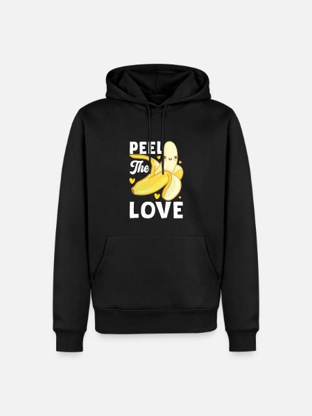 Peel The Love Banana Fruit - Men’s Premium Organic Hoodie - black