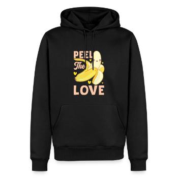 Peler l’amour banane Funny Fruit - Sweat à capuche Premium bio Homme - noir - Devant - Nico (187cm)