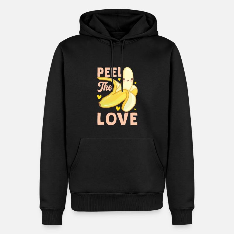 Peler l’amour banane Funny Fruit - Sweat à capuche Premium bio Homme - noir