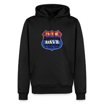 Ich bin der legendäre Dave - Männer Premium Bio Hoodie - Schwarz - Vorne - Nico (187cm)
