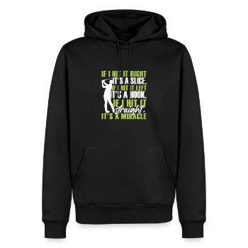 Drôle de joueur de golf - Sweat à capuche Premium bio Homme - noir - Devant - Nico (187cm)