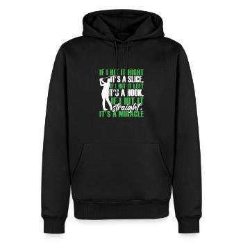 Lustige Liebe Golf - Männer Premium Bio Hoodie - Schwarz - Vorne - Nico (187cm)