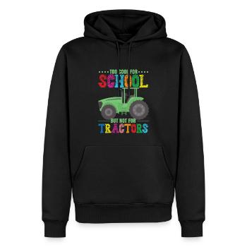Drôle de tracteur Farmer Boys - Sweat à capuche Premium bio Homme - noir - Devant - Nico (187cm)