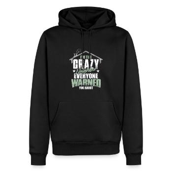 Cadeau de quartier - Sweat à capuche Premium bio Homme - noir - Devant - Nico (187cm)